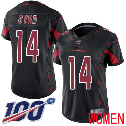 Arizona Cardinals Limited Black Women Damiere Byrd Jersey NFL Football #14 100th Season Rush Vapor Untouchable->women nfl jersey->Women Jersey